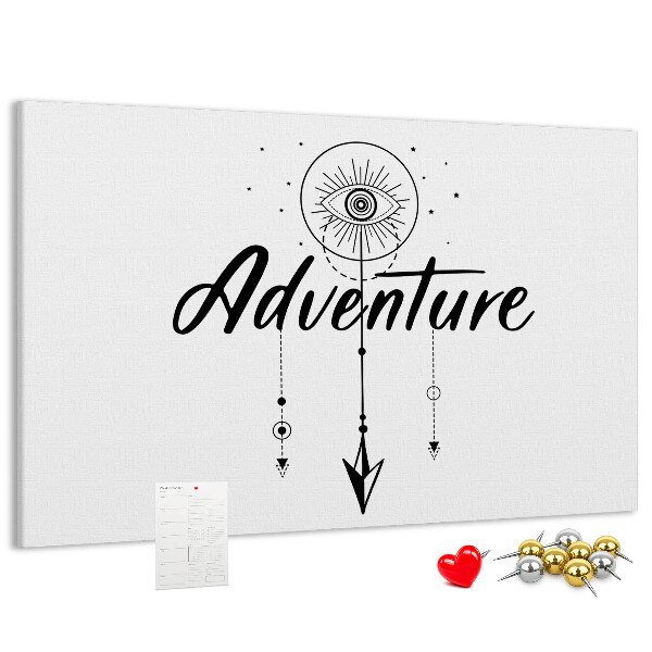 Kurkbord het avontuur van het oog- en pijlsymbool