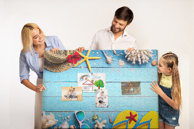 Kurken prikbord met thema zomerse strandvakantie en accessoires