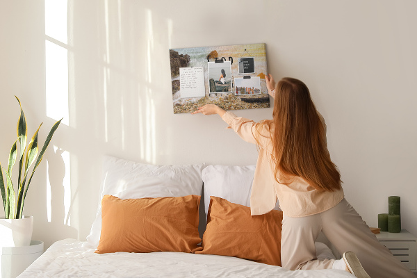 Kurk prikbord met een motief dat inspireert tot activiteiten aan zee