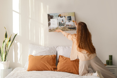 Kurk prikbord met een motief dat inspireert tot activiteiten aan zee