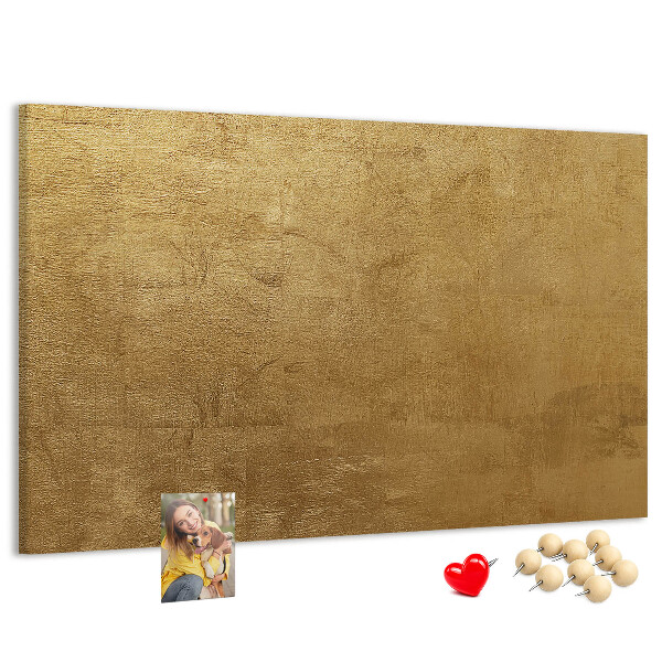 Kurk prikbord met een gouden textuur in een minimalistische stijl