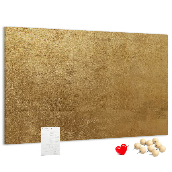 Kurk prikbord met een gouden textuur in een minimalistische stijl