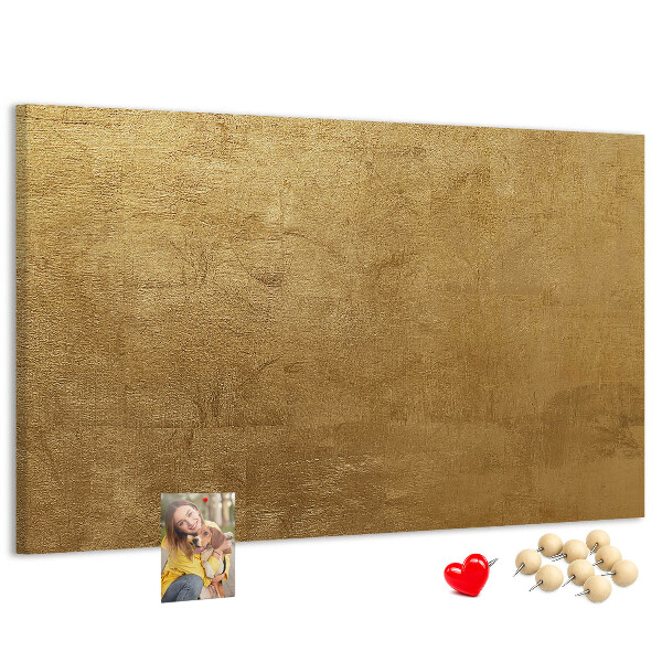 Kurk prikbord met een gouden textuur in een minimalistische stijl
