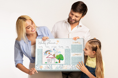 Prikbord met bloemenpatroon op het weekplan