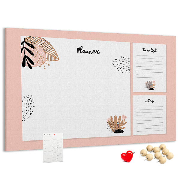 Kurkbord stijlvolle planner met bloemenaccenten