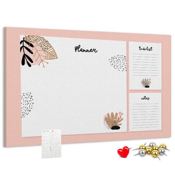 Kurkbord stijlvolle planner met bloemenaccenten