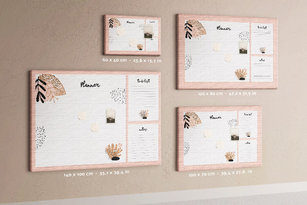 Kurkbord stijlvolle planner met bloemenaccenten