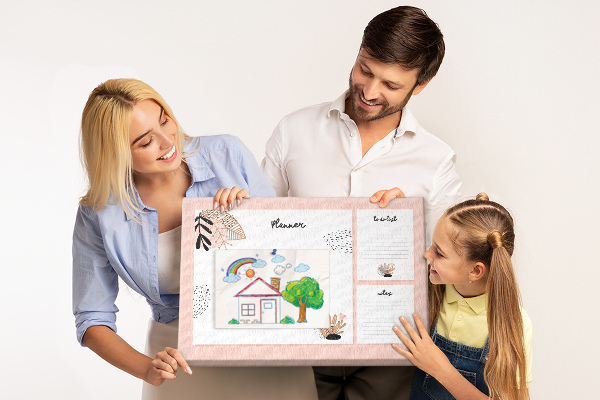 Kurkbord stijlvolle planner met bloemenaccenten