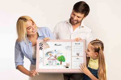 Kurkbord stijlvolle planner met bloemenaccenten