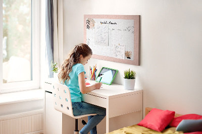 Kurken prikbord stijlvolle maandplanner met bloemenaccenten