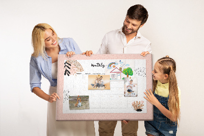 Kurken prikbord stijlvolle maandplanner met bloemenaccenten