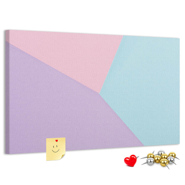 Prikbord met geometrische vormen in pastelkleuren