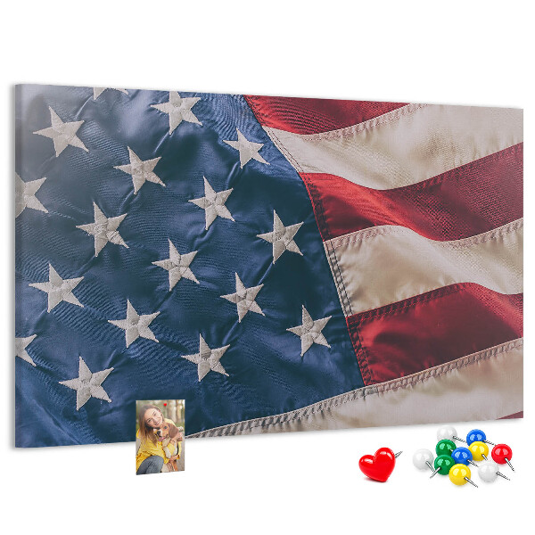 Kurkbord met Amerikaanse vlag en opvallende sterren