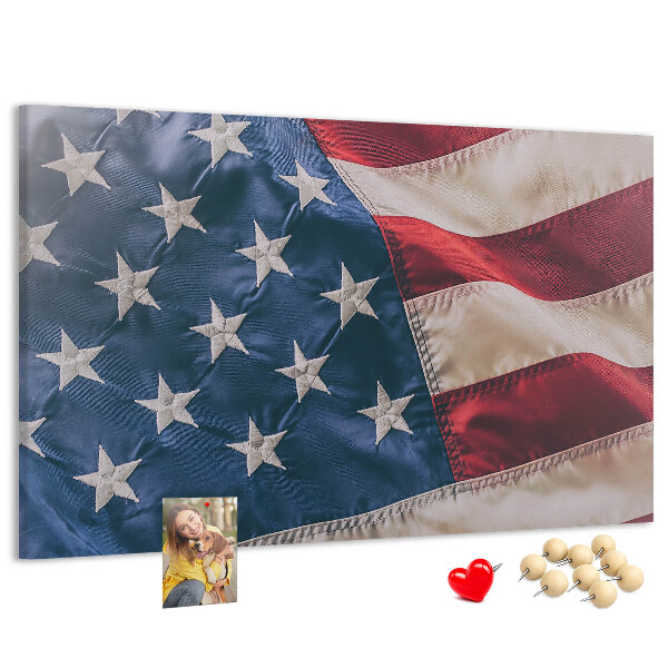Kurkbord met Amerikaanse vlag en opvallende sterren