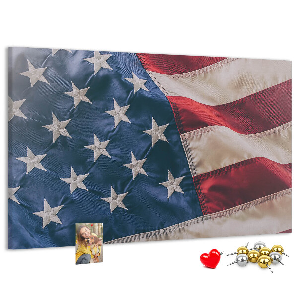 Kurkbord met Amerikaanse vlag en opvallende sterren