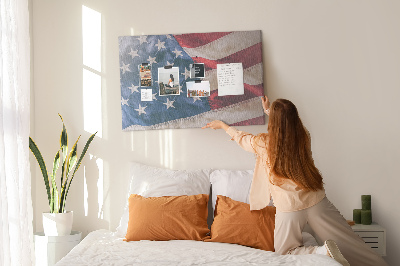 Kurkbord met Amerikaanse vlag en opvallende sterren