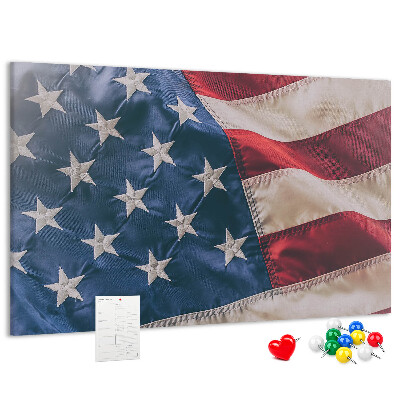 Kurkbord met Amerikaanse vlag en opvallende sterren