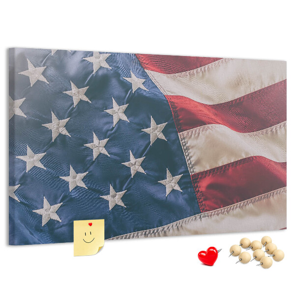 Kurkbord met Amerikaanse vlag en opvallende sterren