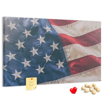 Kurkbord met Amerikaanse vlag en opvallende sterren