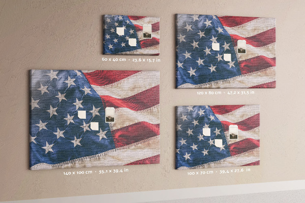 Kurkbord met Amerikaanse vlag en opvallende sterren
