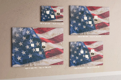 Kurkbord met Amerikaanse vlag en opvallende sterren
