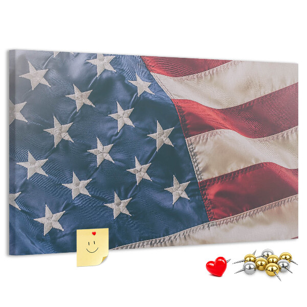 Kurkbord met Amerikaanse vlag en opvallende sterren