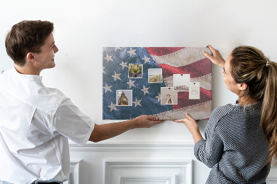 Kurkbord met Amerikaanse vlag en opvallende sterren