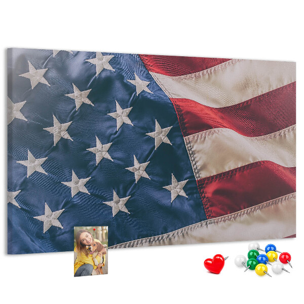 Kurkbord met Amerikaanse vlag en opvallende sterren