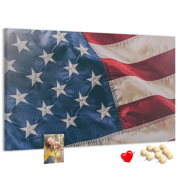 Kurkbord met Amerikaanse vlag en opvallende sterren