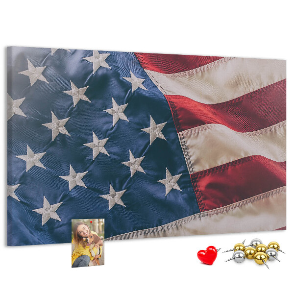 Kurkbord met Amerikaanse vlag en opvallende sterren