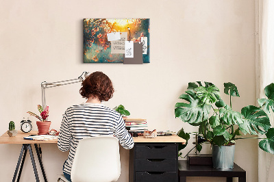 Prikbord bloeiende takken in het ochtendlicht