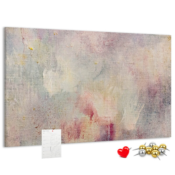 Kurken prikbord met een achtergrond in subtiele pastelkleuren