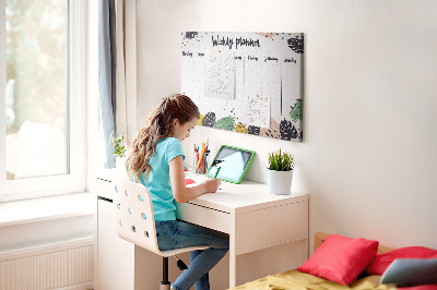Prikbord met tropische bladeren weekplanner