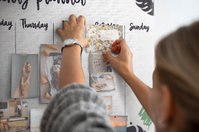 Prikbord met tropische bladeren weekplanner
