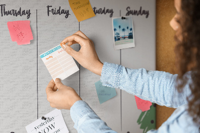 Prikbord met tropische bladeren weekplanner