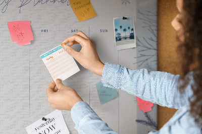 Kurk prikbord met een subtiel patroon voor een winterweekplanning