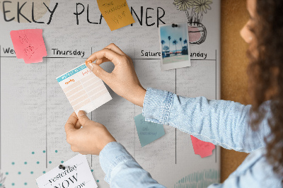 Kurkbord kleurrijke weekplanner met plantenprint