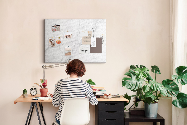 Prikbord elegant marmerpatroon in verschillende wittinten