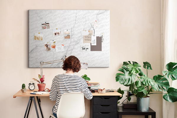 Prikbord elegant marmerpatroon in verschillende wittinten