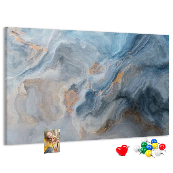 Kurkbord met abstract patroon in blauwe tinten
