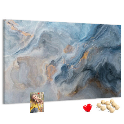 Kurkbord met abstract patroon in blauwe tinten
