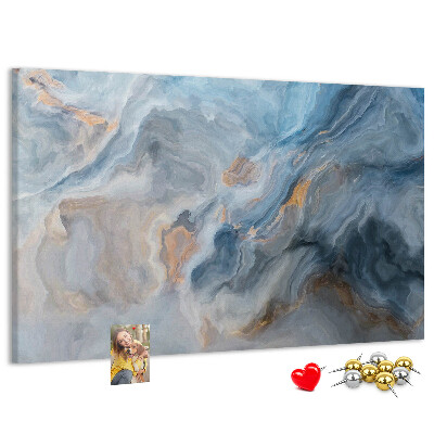 Kurkbord met abstract patroon in blauwe tinten