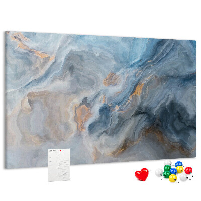 Kurkbord met abstract patroon in blauwe tinten