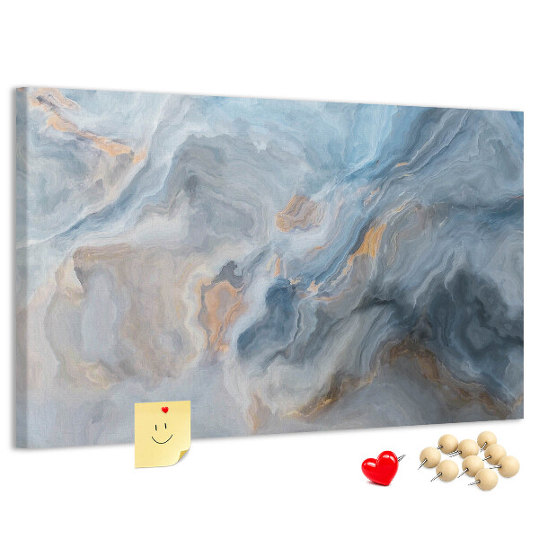 Kurkbord met abstract patroon in blauwe tinten