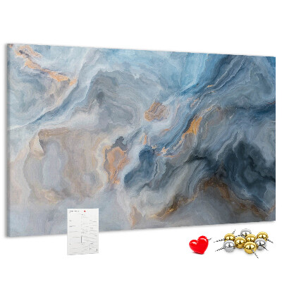 Kurkbord met abstract patroon in blauwe tinten