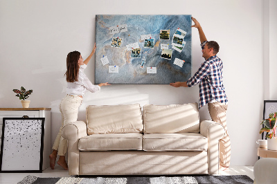 Kurkbord met abstract patroon in blauwe tinten