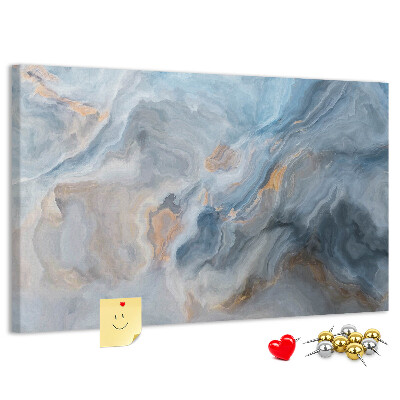 Kurkbord met abstract patroon in blauwe tinten