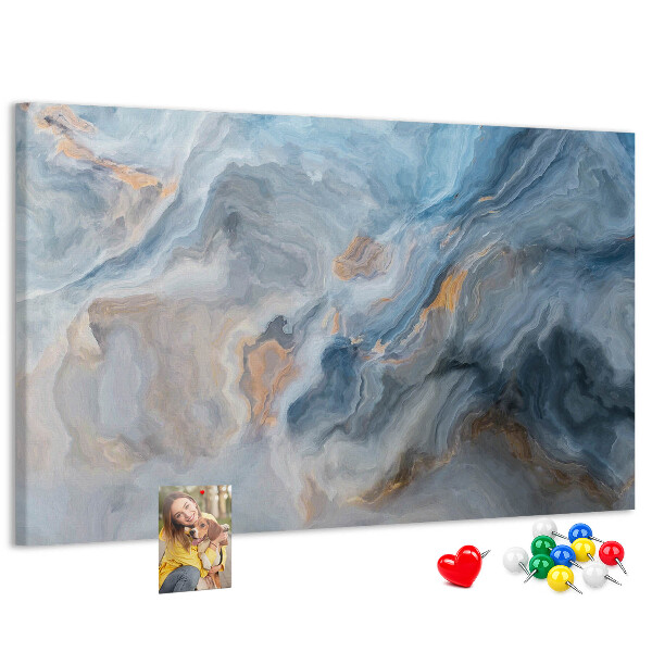 Kurkbord met abstract patroon in blauwe tinten