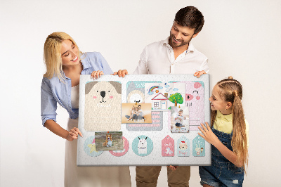 Prikbord kleurrijke notitieboekjes met schattige dieren