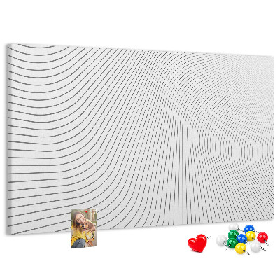 Kurk prikbord met een minimalistisch ontwerp van golvende lijnen